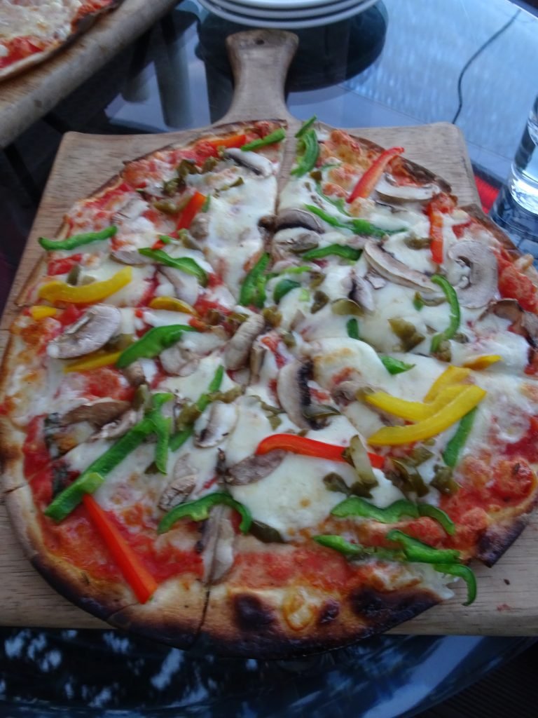 Pizza at Wisteria Deck, Mussoorie