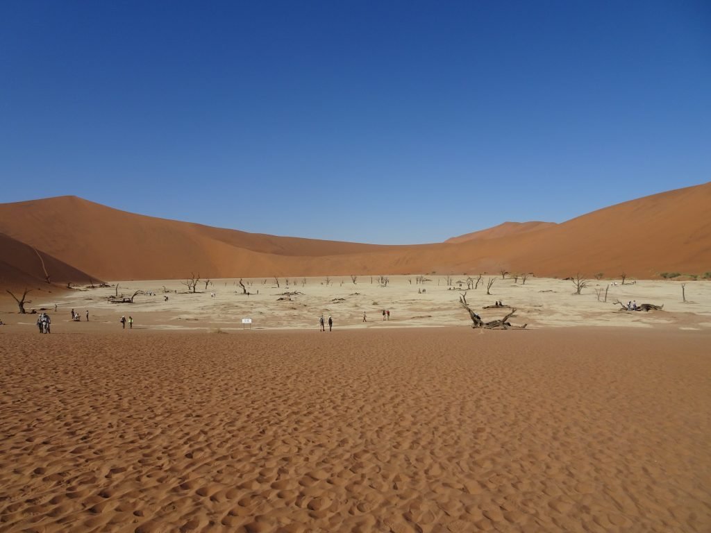 First glimpse of Deadvlei in Namibia