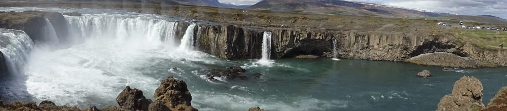 Panorama of waterfall - 10 days in Iceland
