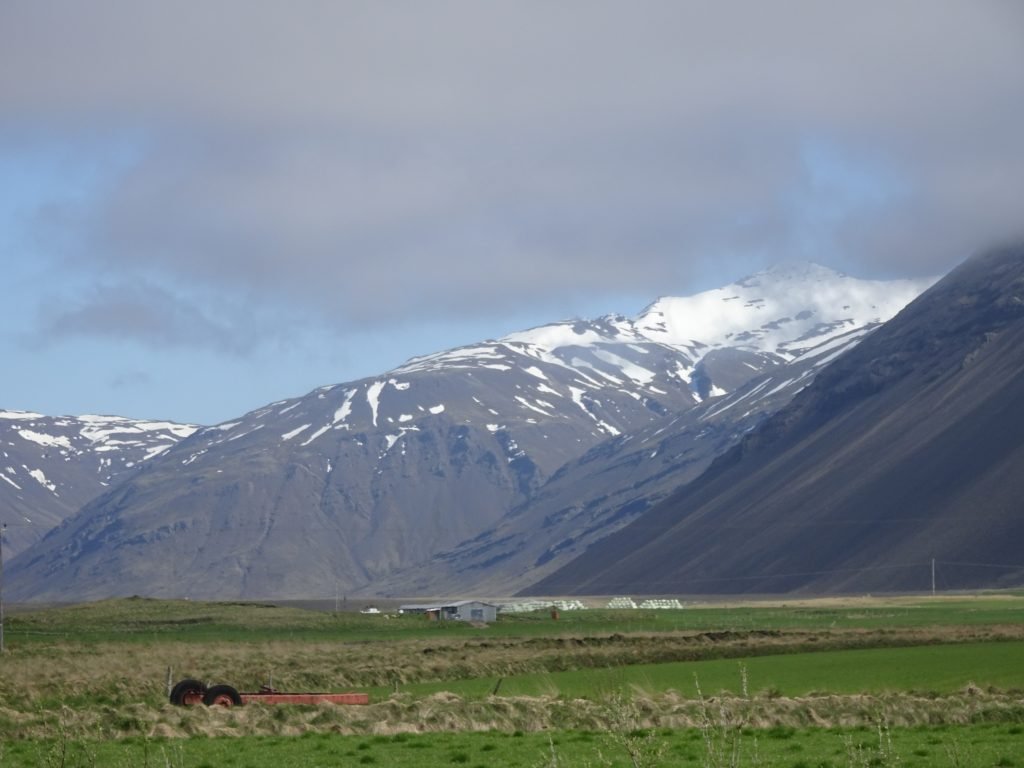 Mountain Backdrop at Seljavellir Guesthouse in Iceland