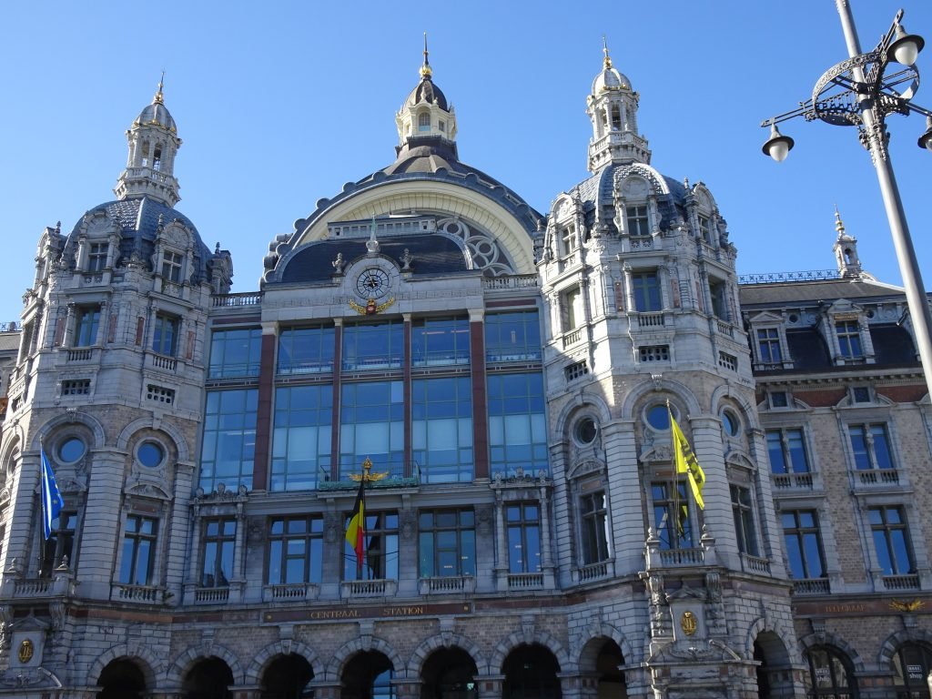 Antwerp Station from outside in Belgium