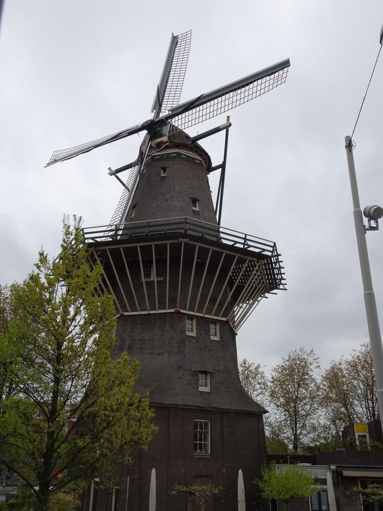 Windmill from HOHO bus in Amsterdam