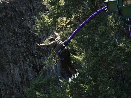 Bungee jumping in Whistler, Canada