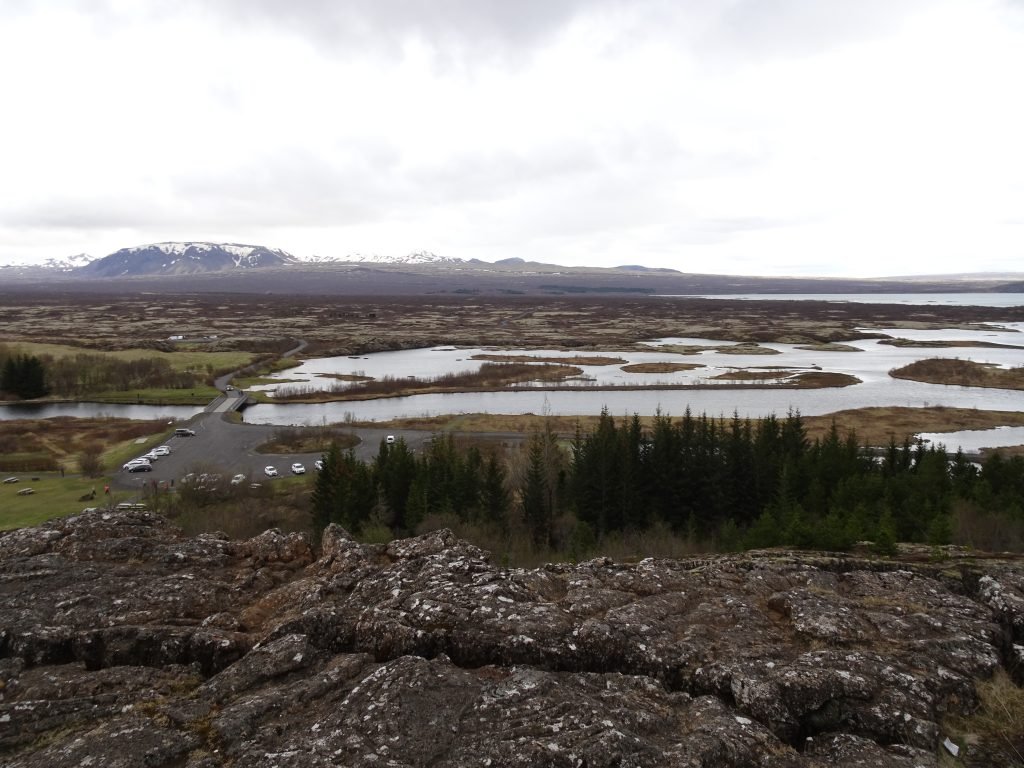 View from the top of Þingvellir National Park