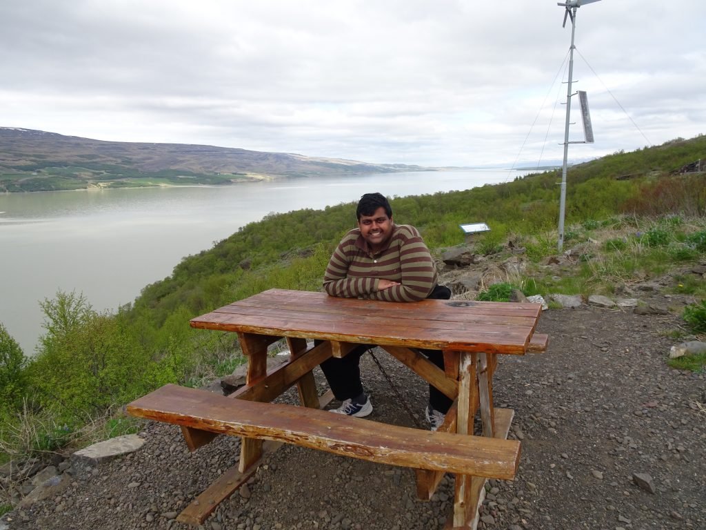 Picnic Table at Lagarfljót in Iceland