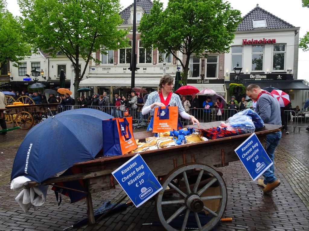 Lady selling cheese at Alkmaar
